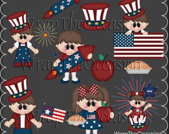 God Bless America Kids exclusif Clipart