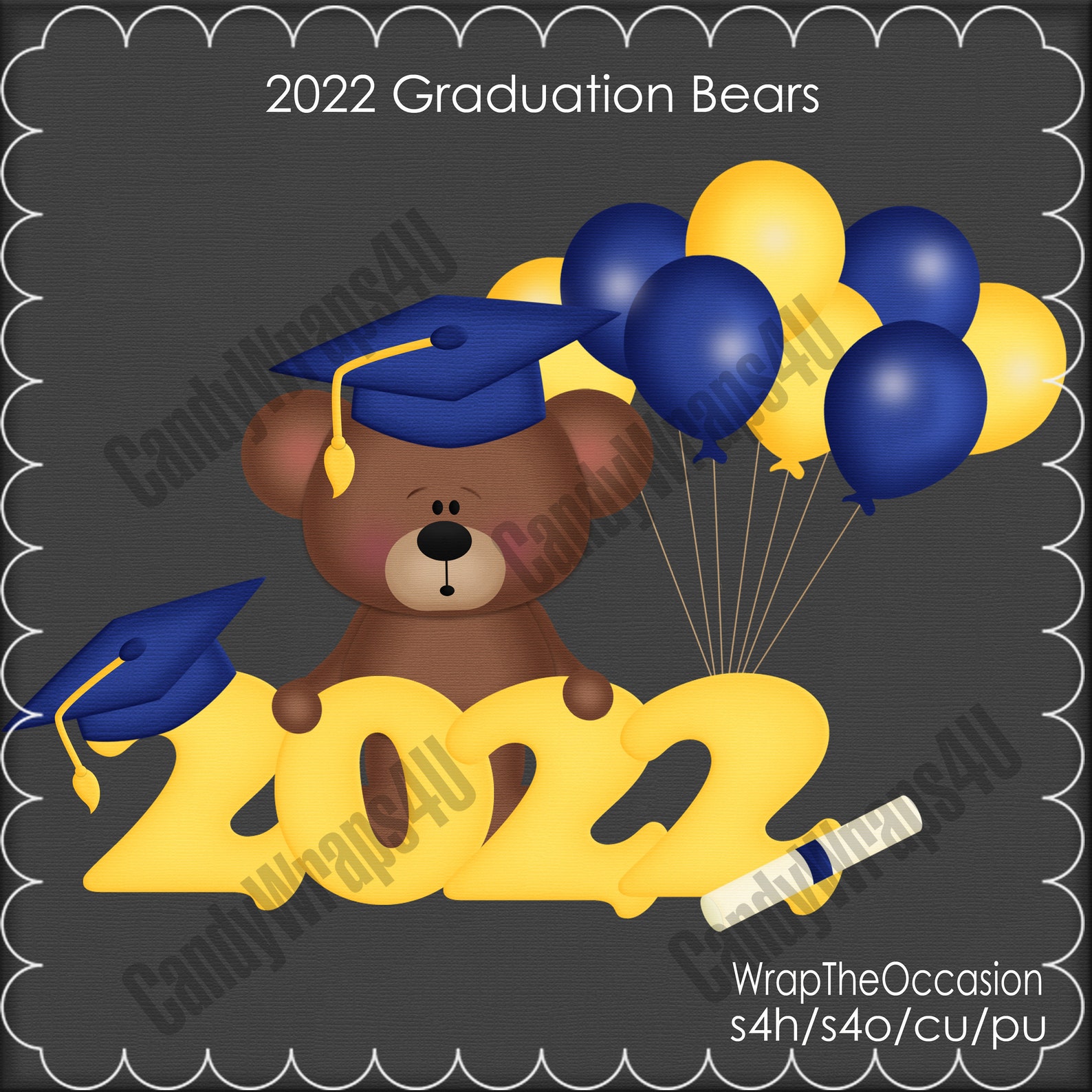 20202024 Yellow/Blue Graduation Bears Clipart Etsy 日本