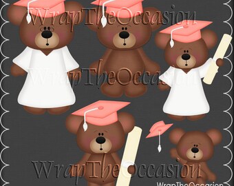 Cliparts de Graduation de corail/blanc ours
