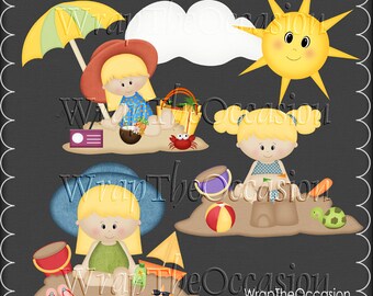 Summertime Fun Kids Blonde Set3 - CU Clipart