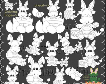 Dragons de Pâques de Color Me CU Clipart