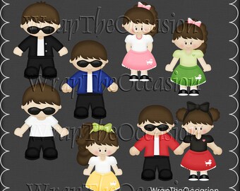 Clipart exclusif de Happy Kids jours-Brunette