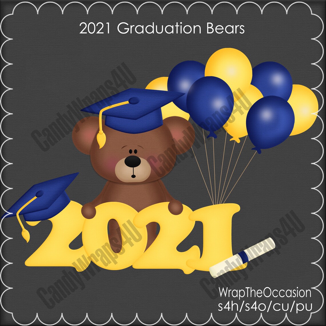 20202024 Yellow/Blue Graduation Bears Clipart Etsy 日本