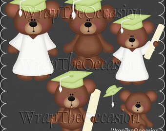 Menthe vert/blanc Graduation ours Clipart