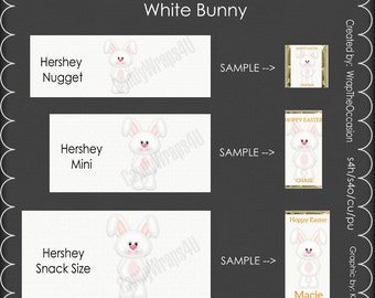 White Bunny - Candy Bar Wrappers