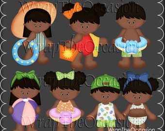 Summertime Fun AA Kids Set1 - CU Clipart