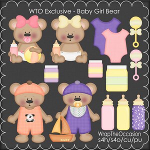 Baby Girl Bear Clipart