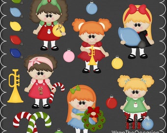 Clipart de filles de Noël