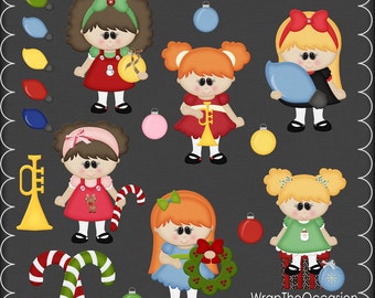 Christmas Girls Clipart