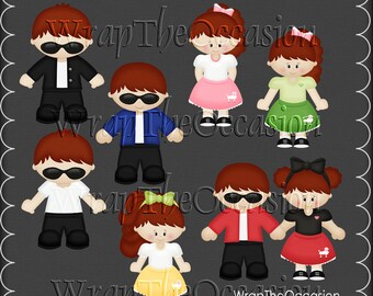 Jours heureux-rousse enfants Clipart exclusif