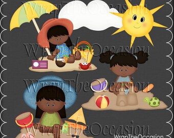 Summertime Fun Kids AA Set3 - CU Clipart