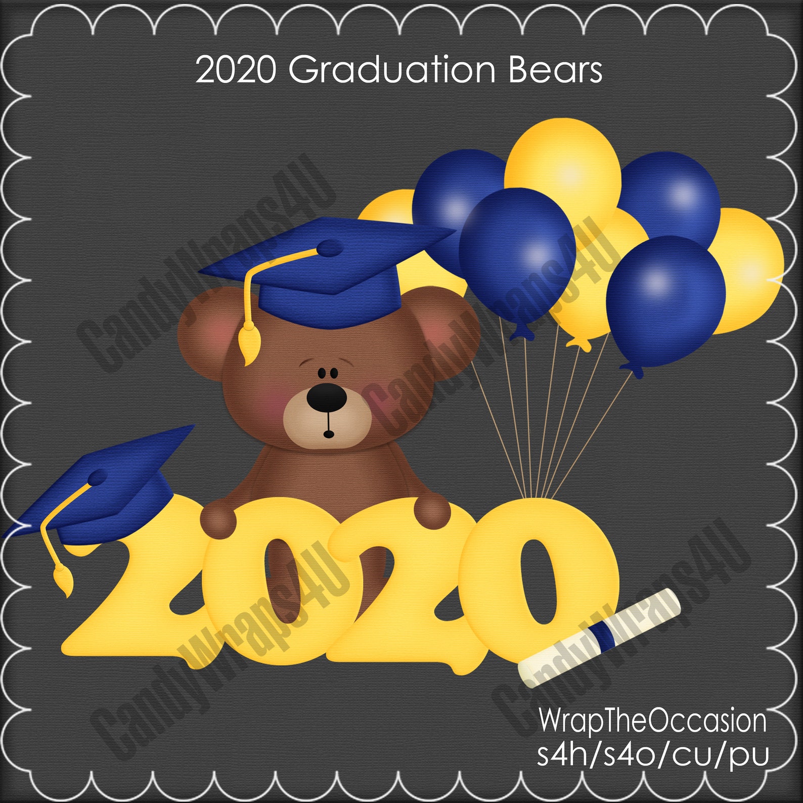 20202024 Yellow/Blue Graduation Bears Clipart Etsy 日本