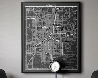 Atlanta Karte : Vintage Atlanta Karte Druck Plakat Circa 1901 - Giclée-Druck - Old Atlanta Map print