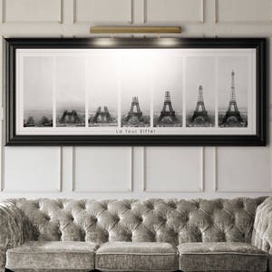 Eiffeltoren print: vintage Eiffeltoren bouw foto - Eiffeltoren kunst - gebouw van de Eiffeltoren - Eiffeltoren foto - Parijs Art