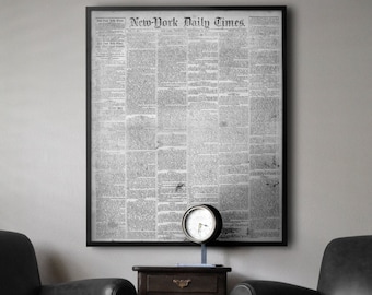 New York Times print : Vintage New York Times Newspaper from September 18, 1851 - First Issue