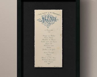 Custom Framed - French Menu Art - Kitchen Decor - Framed Kitchen Art - French Art - Bar Art - Cocktail Decor - Gallery Wall Art - Small Art