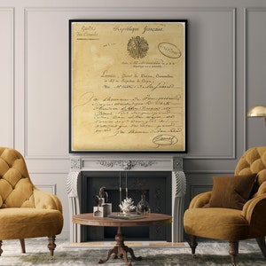Carta vintage: Carta francesa vintage de 1800 ao ministro da guerra francês - arte de caligrafia vintage, carta antiga, arte de escrita