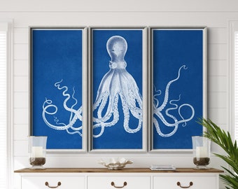 Octopus Print - Kraken Art - Octopus Triptychon - Lord Bodner Octopus - Nautische Kunst - Octopus Art - Octopus Decor - Octopus Print Circa 1826