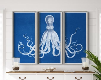 Octopus Print - Kraken Art - Octopus Triptych - Lord Bodner Octopus - Nautical Art - Octopus Art - Octopus Decor - Octopus Print Circa 1826