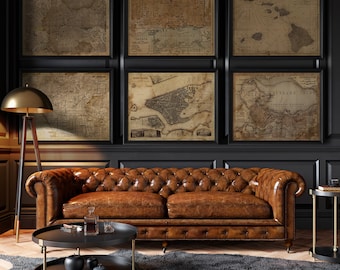 Custom Framed Map - Circa Map Collection - Antique Map prints - Vintage Framed Map - Ready to Hang