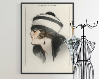 Art Deco Kunst : Art Deco Frauen Kunst - Vintage Mode Art - Flapper Art - Jugendstil Druck - Art Deco Wandkunst - Vintage Mode Art