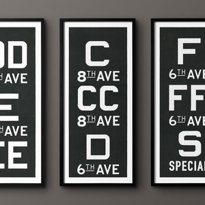 Subway Sign : Vintage New York Subway Sign Art C Train print poster - C TRAIN PRINT
