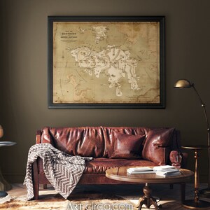 Hong Kong Map : Vintage Hong Kong map print - Circa 1900 Hong Kong Map  - Old Hong Kong Map - China Map - Giclee print