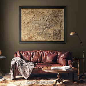 Boston Karte Druck : Vintage Boston Karte Poster 1894 - Old Boston Map - giclee print