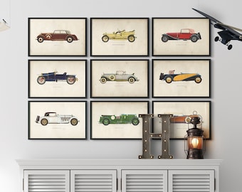 Car Art Prints Vintage Car Art Car Themed Room Antique Car