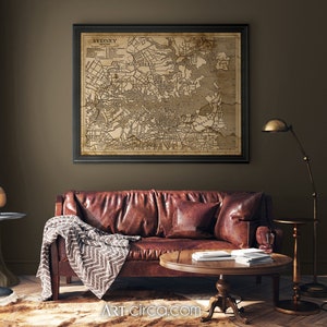 Sydney Karte Print : Vintage Circa 1910 Sydney Karte Print Poster - Australien Karte - Giclée Print