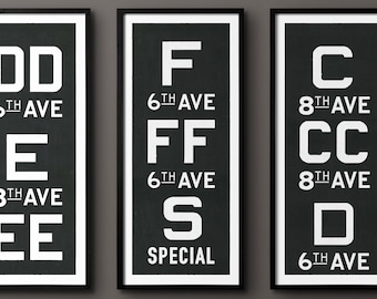 Subway Sign : New York Subway Sign Art F Train print poster - Vintage Subway Sign Art - F TRAIN PRINT ONLY