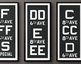 Subway Sign : New York Subway Sign Art D Train print poster - Subway Sign Art - Vintage Subway Sign Art - New York Subway Sign  Giclée Print