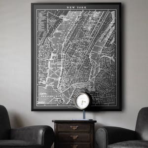 Mapa de Nueva York : Mapa litográfico de 1900 de Nueva York - Impresión de mapas de Nueva York - Impresión Giclee