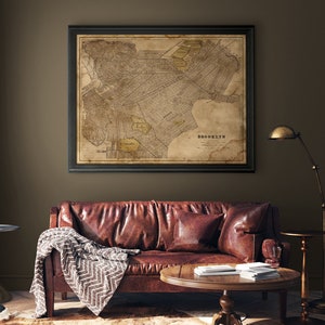 Mapa de Brooklyn: Impresión de mapa antiguo de Brooklyn - Impresión de mapa de Nueva York - Circa 1895 - Mapa antiguo de Brooklyn - Impresión giclée