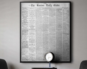 Boston Globe Newspaper Erste Ausgabe: Vintage Boston Globe News Paper vom 4.März 1872