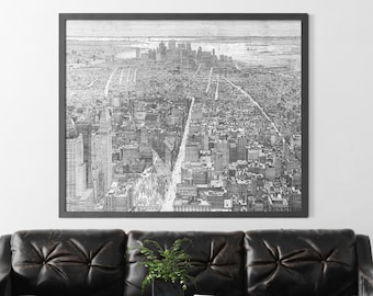 New York Skyline Kunst - Zoey Riley: Karte von LAlower Manhattan - Skizzenkunst von New York - New York Linie Zeichnung - Schwarz und Weiss New York Kunst