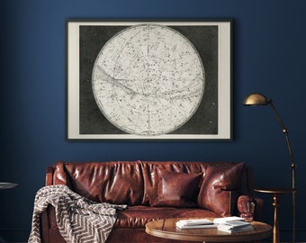 Constellation Map : Celestial Map Star Map  - 19th C. Constellation Map - Constellation Art - Giclee print