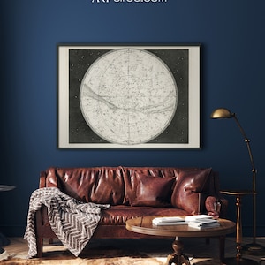 Mapa de constelaciones : Mapa celestial Mapa de estrellas - Mapa de constelaciones del siglo XIX - Arte de constelaciones - Impresión Giclee