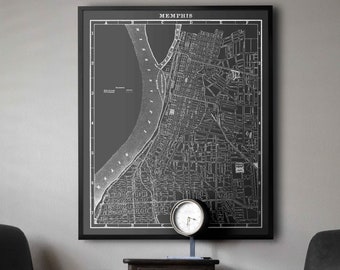 Memphis map : Vintage Memphis Map print - Memphis Tennessee map print - Circa 1902