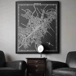 Durham Map Print : Vintage Durham North Carolina map print 1923