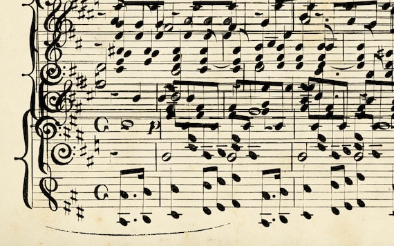 Sheet Music Art : Vintage 1800s Tribute to Music - Sheet Music Art