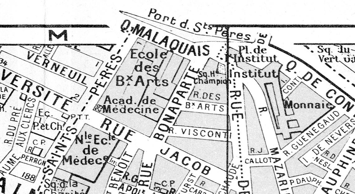 Paris Map 6th Arrondissement Map Luxembourg Map Print : | Etsy