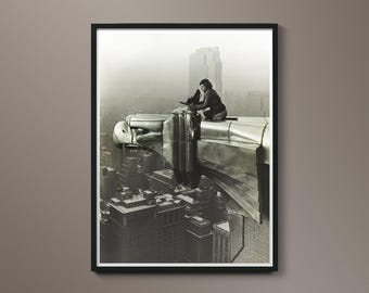 Chrysler Building print :  Margaret Bourke-White Chrysler Building photo  - Chrysler Buiding Art - Vintage New York Photo - Circa 1929