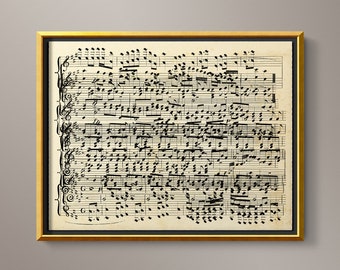 Sheet Music Art : Vintage 1800s Tribute to Music - Noten Kunstdruck Poster - Exklusiv bei ART CIRCA!