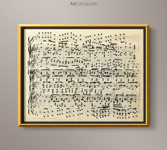Sheet Music Art : Vintage 1800s Tribute to Music - Sheet Music Art