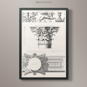 Architecture Art #2 - Italian Neoclassical Column Etchings - Vintage Architecture Print - Roman Architecture Art - Circa 1770s