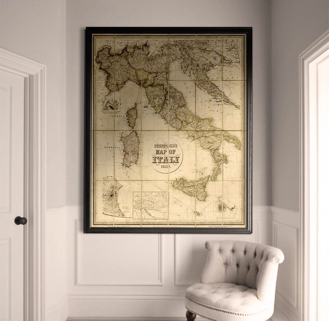 900x600mm/A1/A2 Vintage Map Poster Print Retro Hanging Picture Home Office  Decor