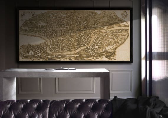 Rome Map Print : Vintage 17th Century Map of Rome drawing art print poster - 17th C. Map of Rome - Giclee Print
