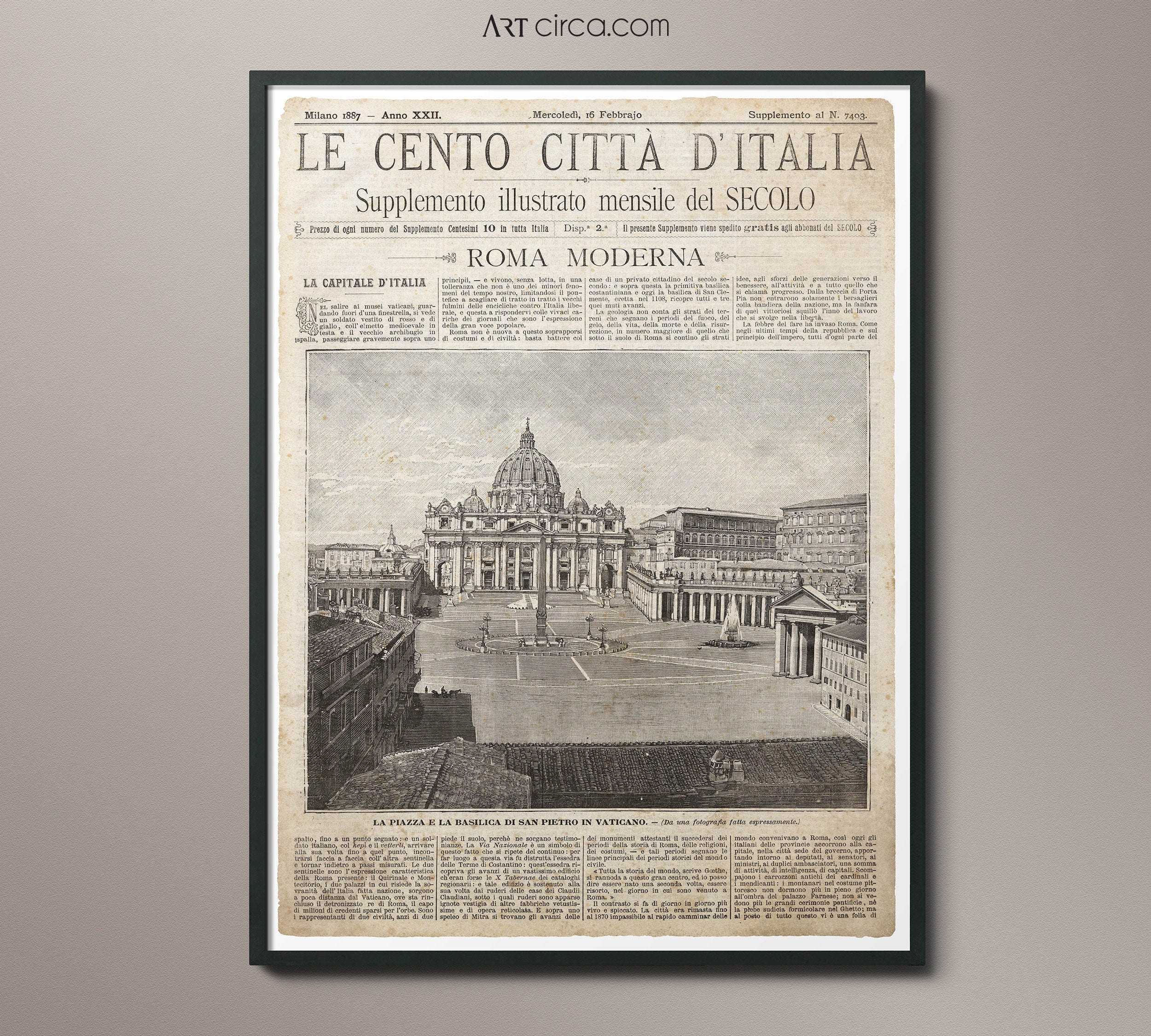 Newspaper Roma Vintage Italian Newspaper : Roma Moderna Full Cover 1 - Vintage ...