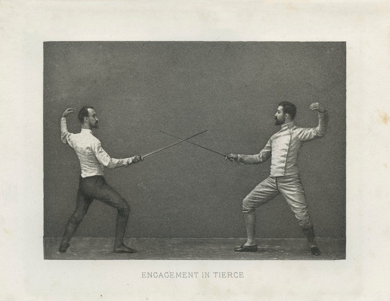 Sports Art Fencing Art Gentleman Art Antique Sports Art Etsy